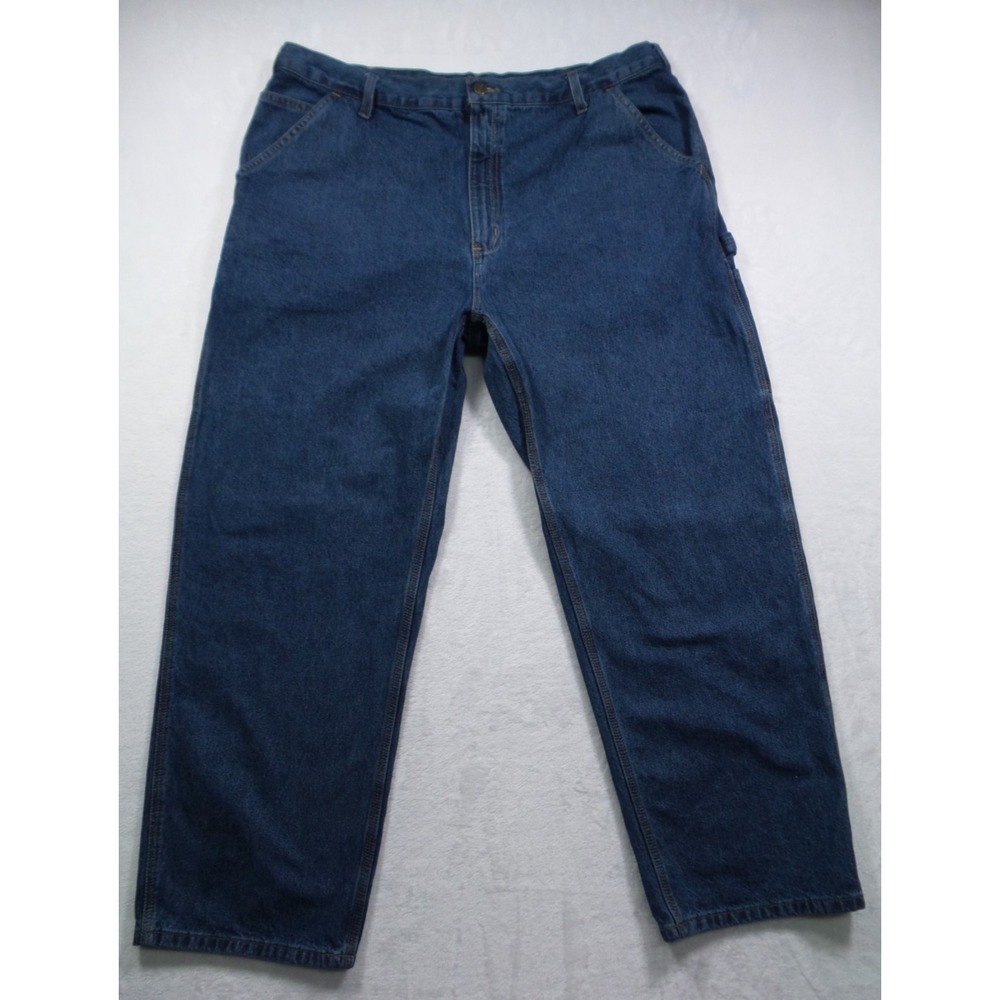 Carhartt Jeans Mens Size 42x30 Blue Original Dungaree Fit Straight Leg Carpenter